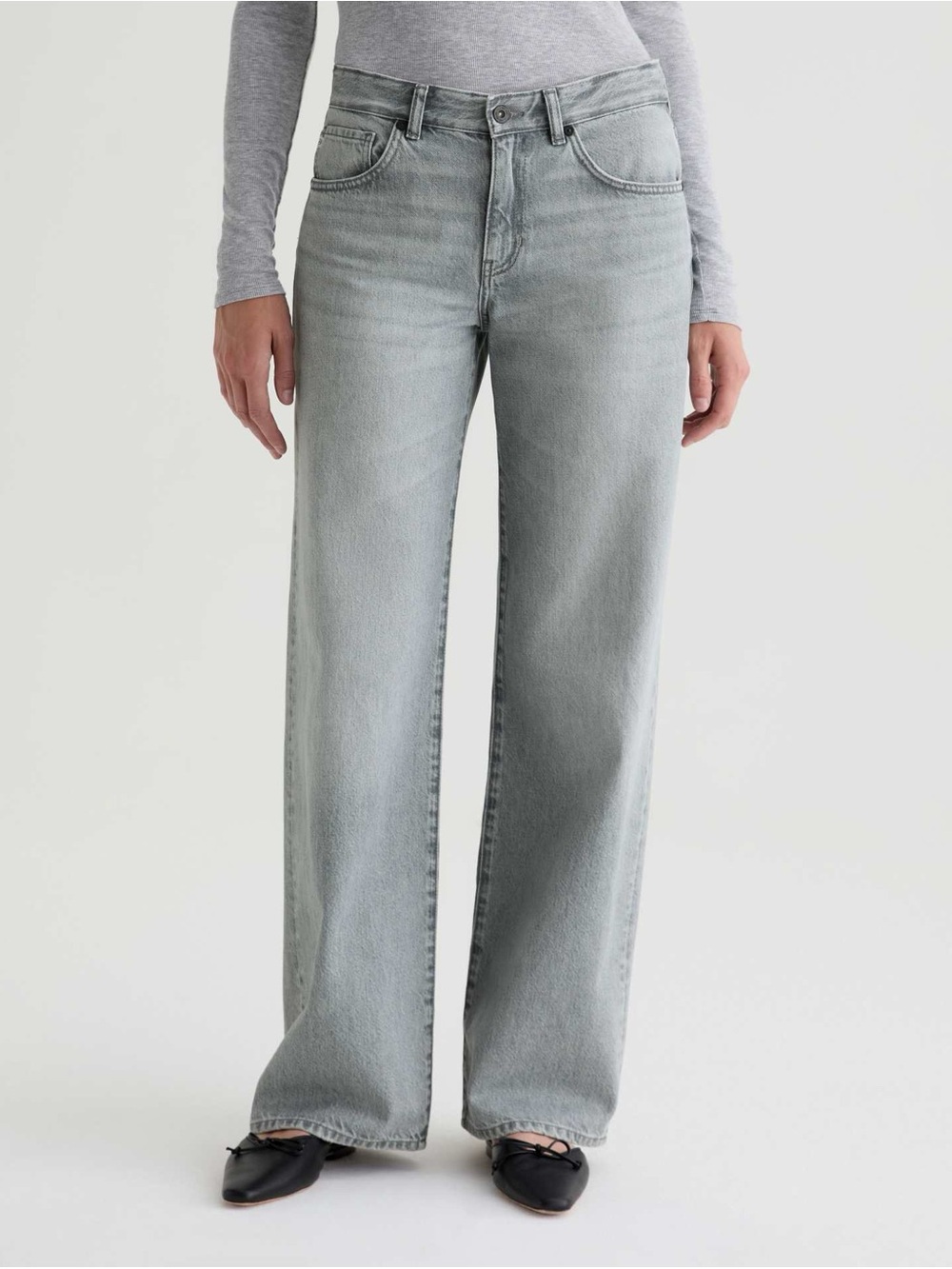 AG Adria Low-Rise Wide Leg Jeans